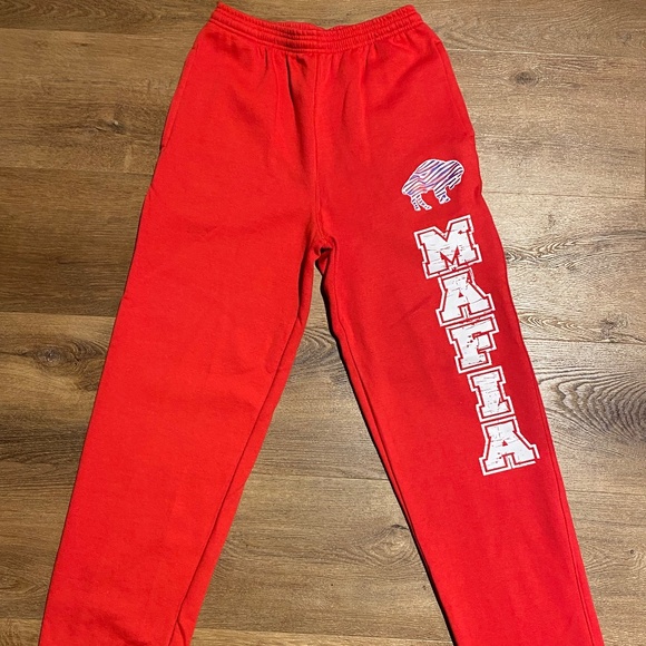 BUFFALO BILLS MAFIA MEN'S M TRACK PANTS RED RARE!!!! - Picture 1 of 10